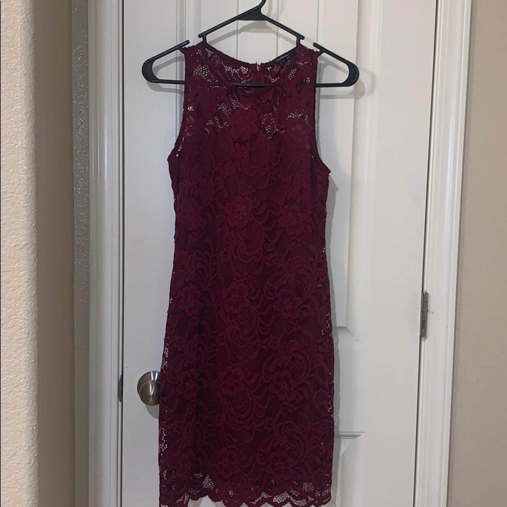 Burgundy lace dress
